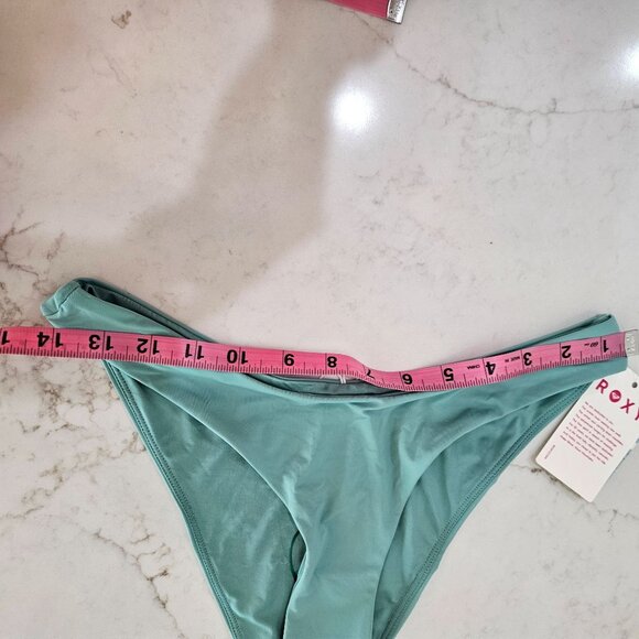 NEW Roxy Standard Beach Classics Hi-Leg Bikini Bottom Small Aqua - Picture 11 of 11